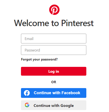  Login to Pinterest 