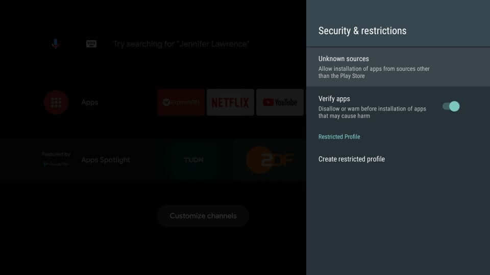 Enable Unknown Sources to Sideloaded Apps on Mi Box