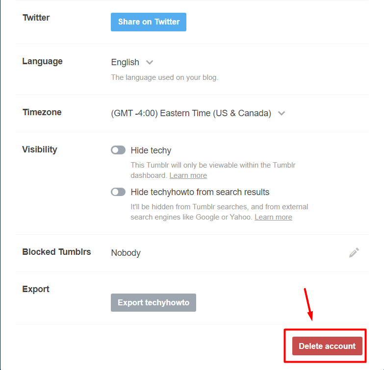 How to Delete Tumblr Account
