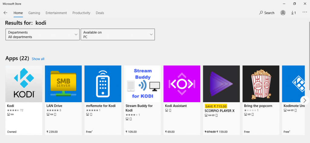 install Kodi on Xbox using the Microsoft Store