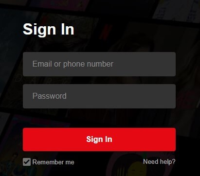 Sign in to Netflix