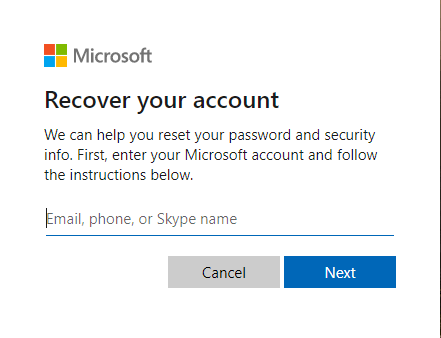 Recover Microsoft account