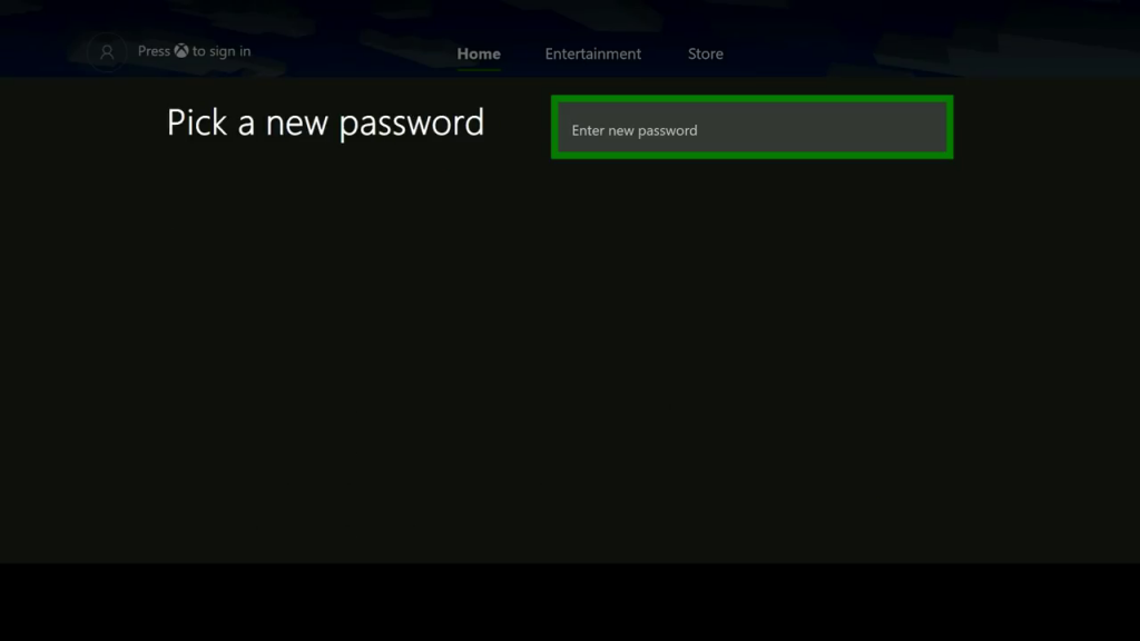 Reset Password on Xbox