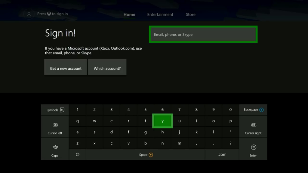 Reset Password on Xbox