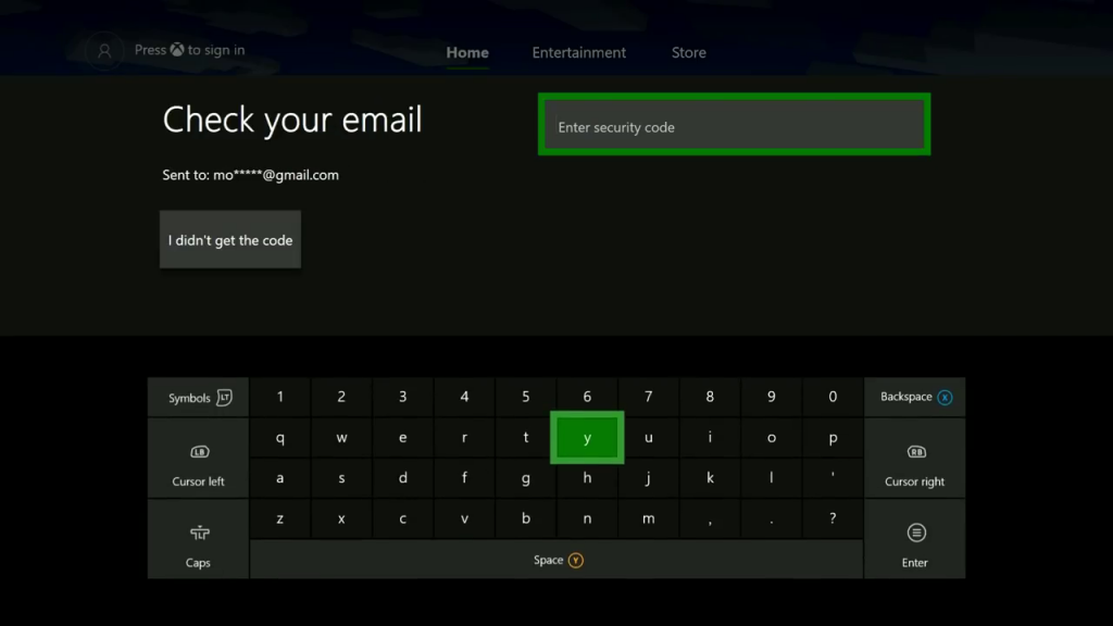 Reset Password on Xbox