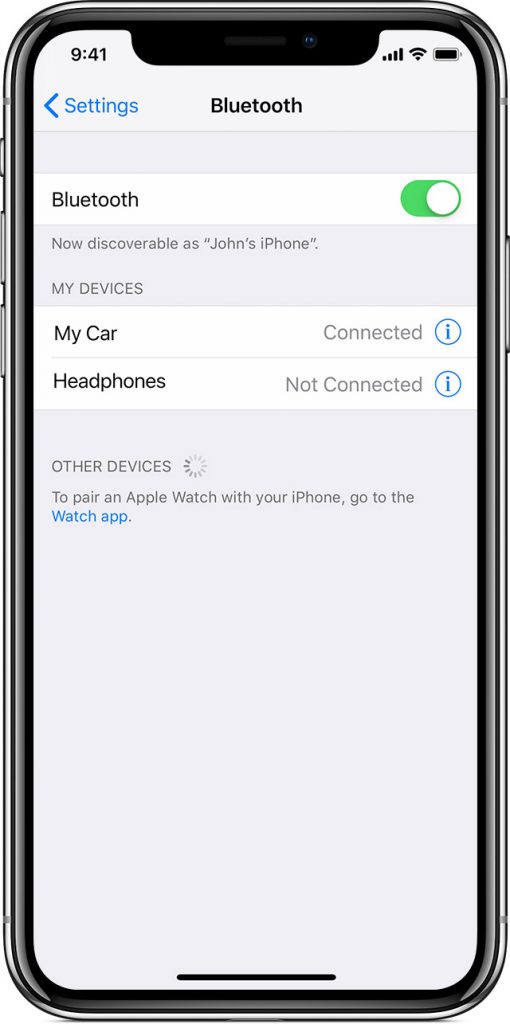 Bluetooth on iPhone