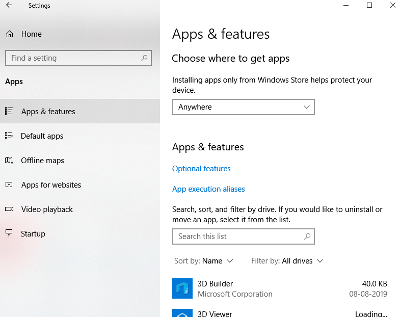 Select Apps and features - How to Uninstall Apps on Windows?