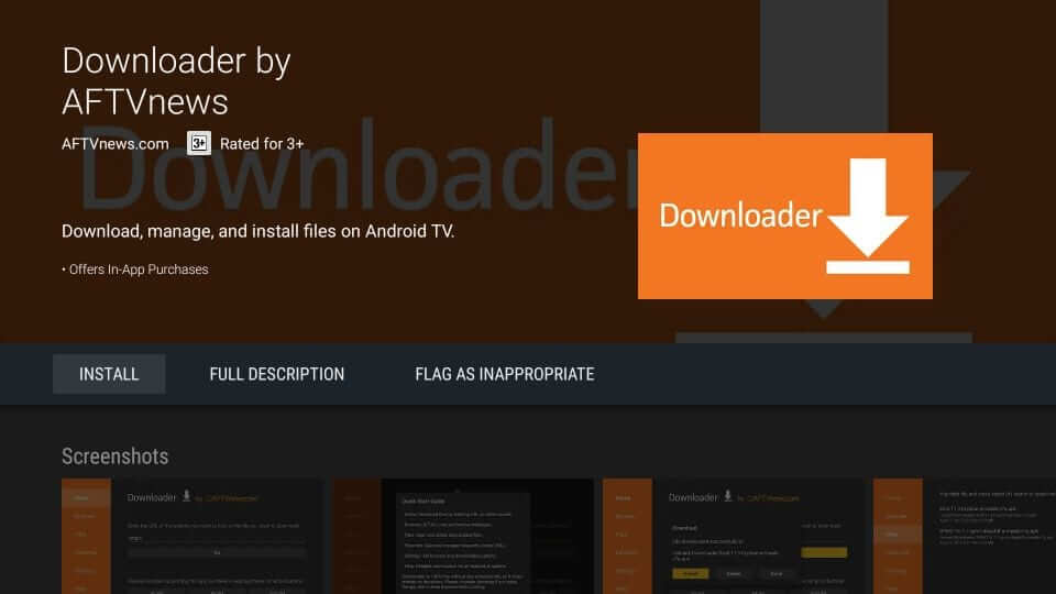 Downloader app on Android TV