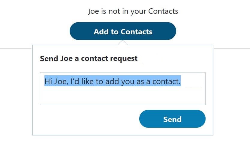 Send Contact Request