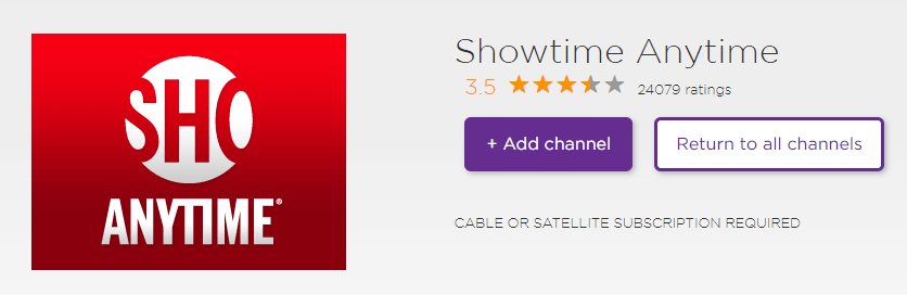 Showtime Anytime on Roku