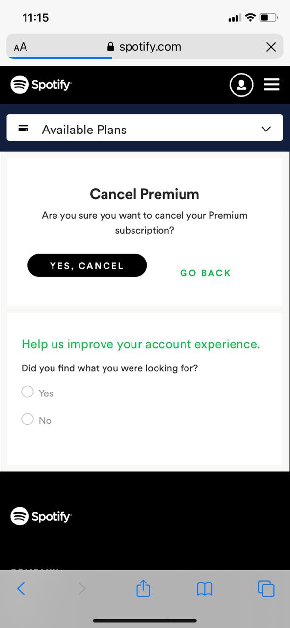 how to cancel spotify premium free trial on iphone