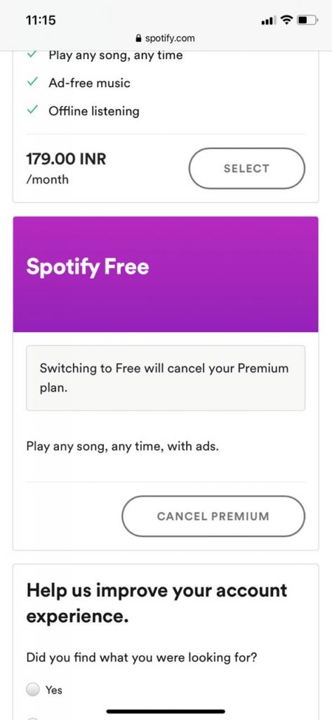 Spotify Premium on iPhone