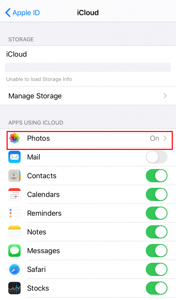 Sync Photos to iCloud