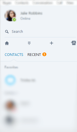 Use Search bar to find Skype user