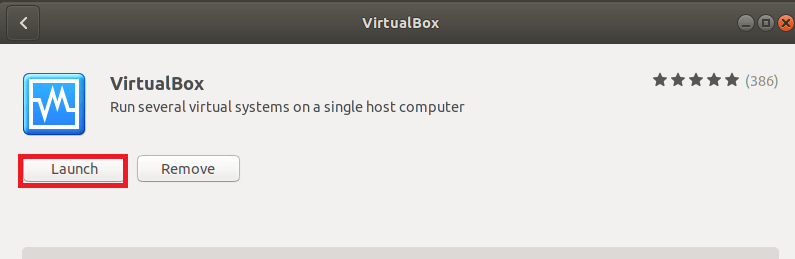 launch virtualBox