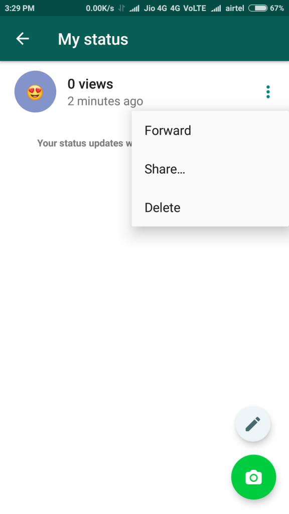 Delete your Whatsapp status