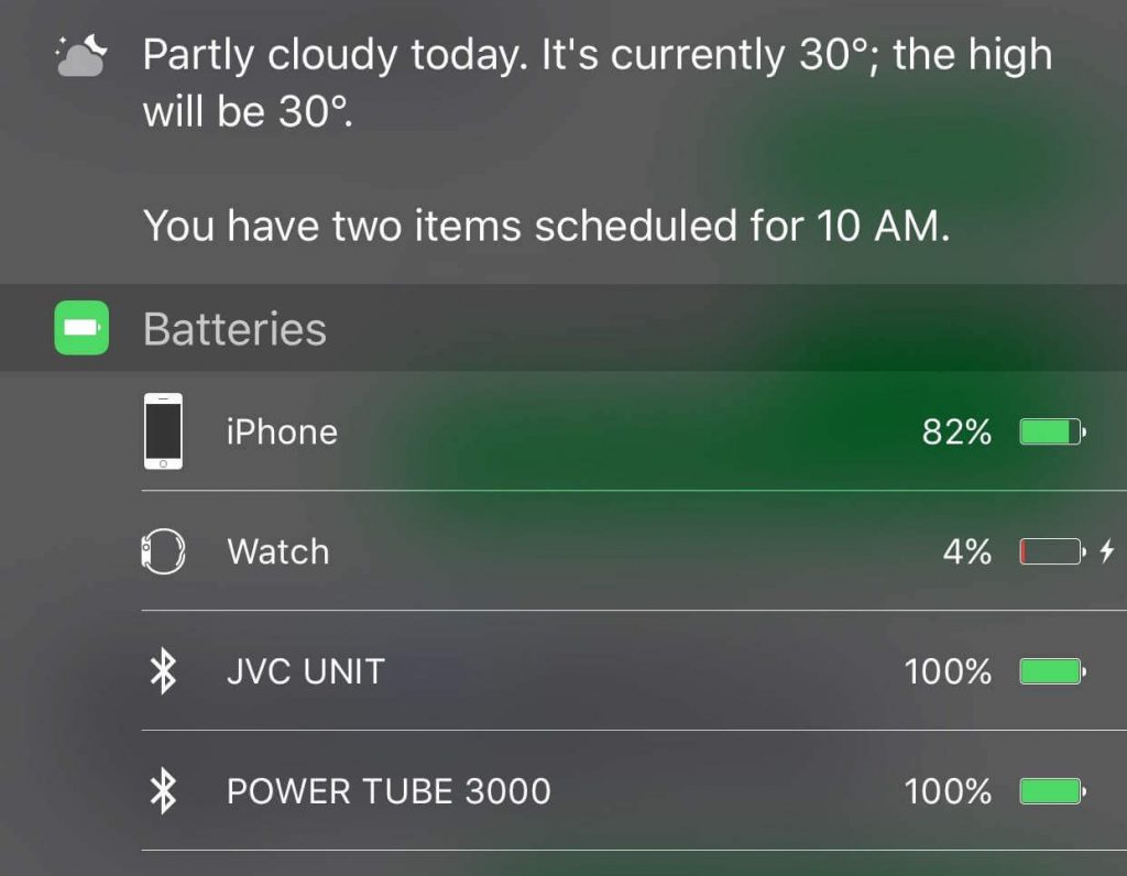 WatchOS Battery on iPhone