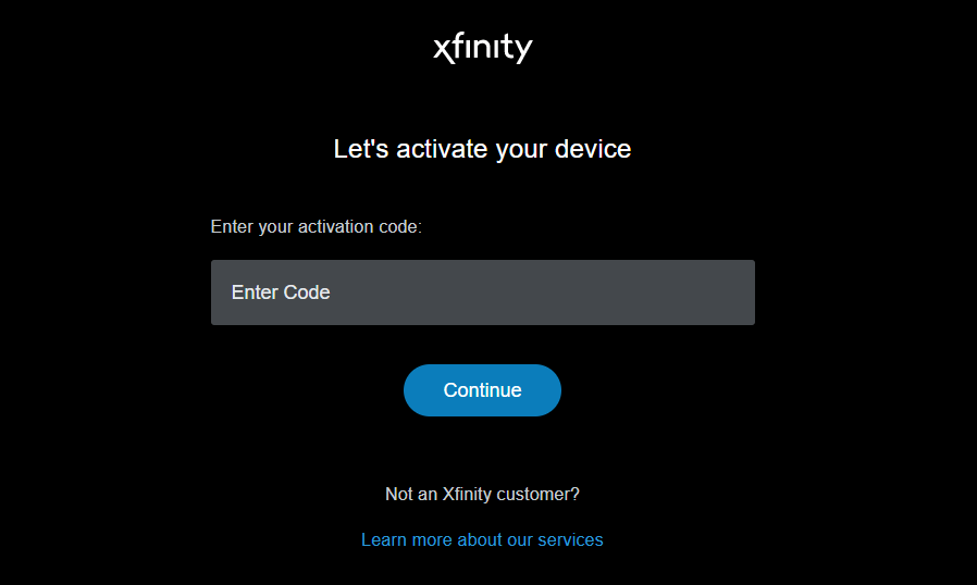 enter code to activate