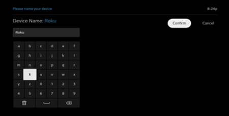 enter the device's name