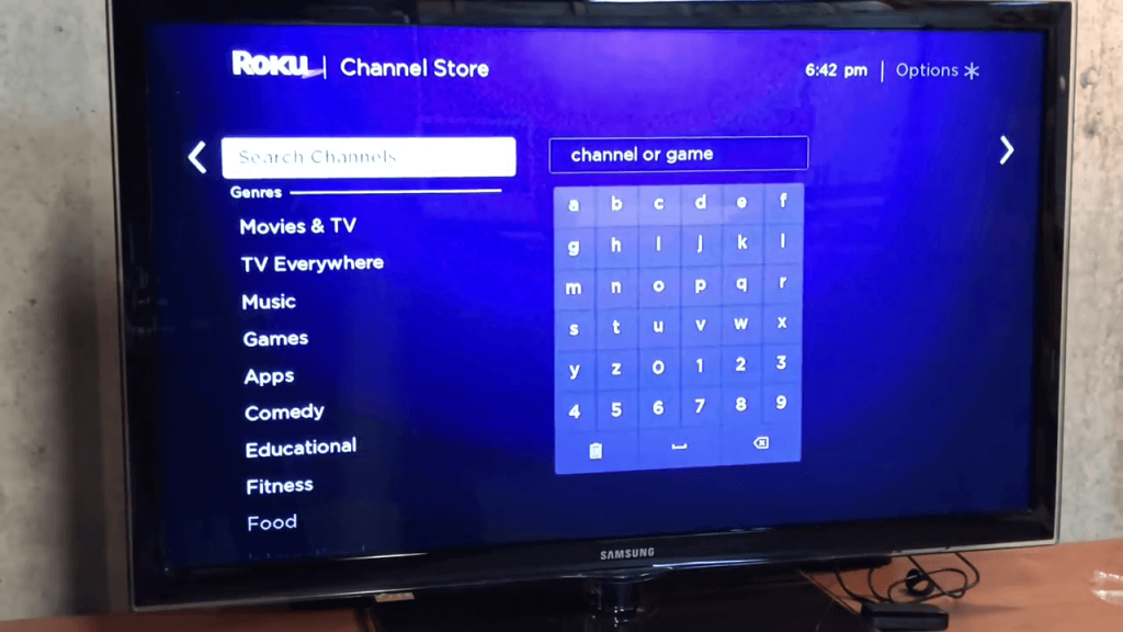 Search for channels on the store