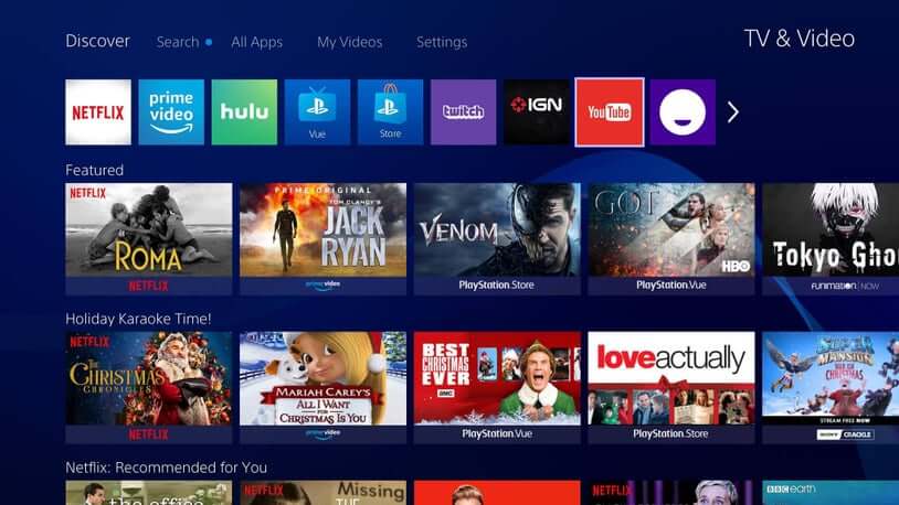 YouTube for PlayStation