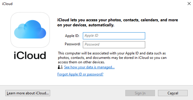 Setup iCloud on Windows