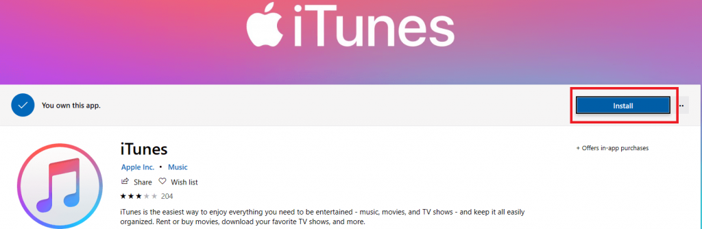 Install iTunes on Windows 