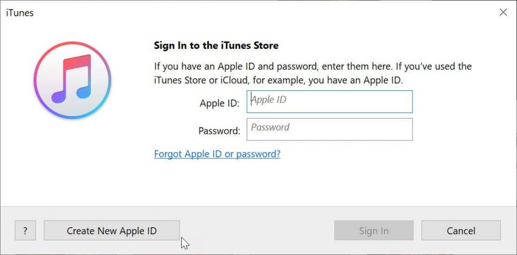 Sign in to iTunes with Apple ID