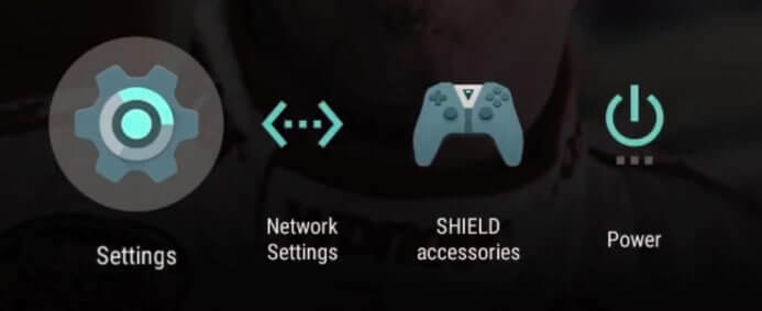 Select settings on Nvidia shield