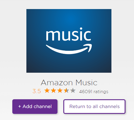 Click Add Channel to get Amazon Music on Roku