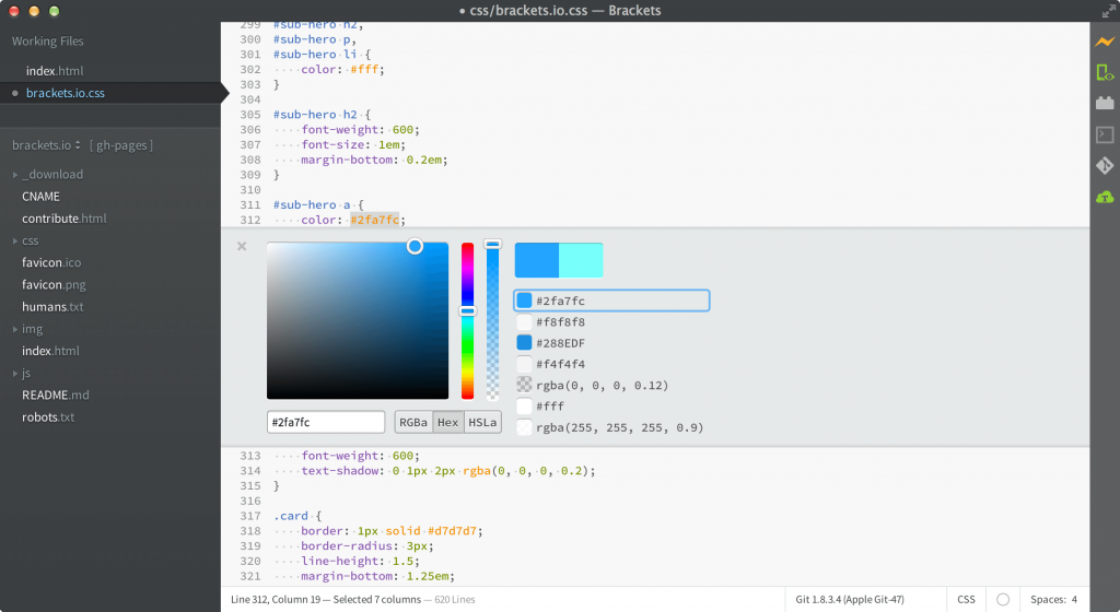 Brackets - Best HTML Editors for Mac