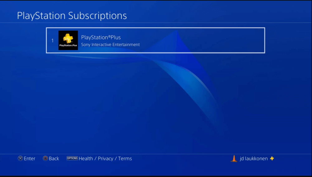 Select your PlayStation Plus subscription