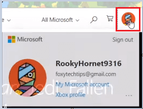 click on Profile icon
