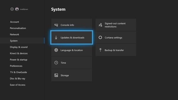 Choose Updates and downloads How to Update Xbox One