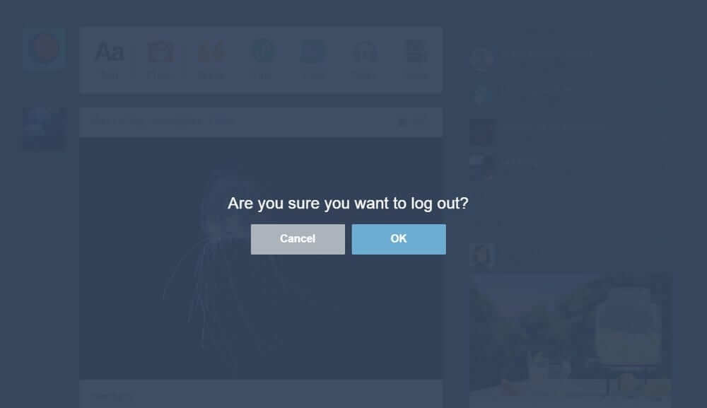 Confirm Logging out - How to Logout of Tumblr