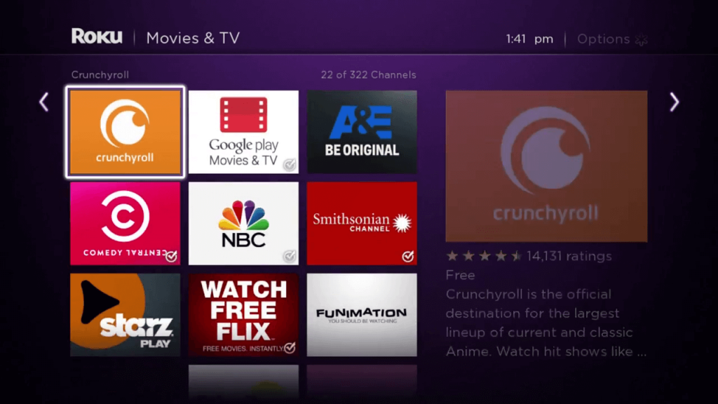 Crunchyroll on Roku