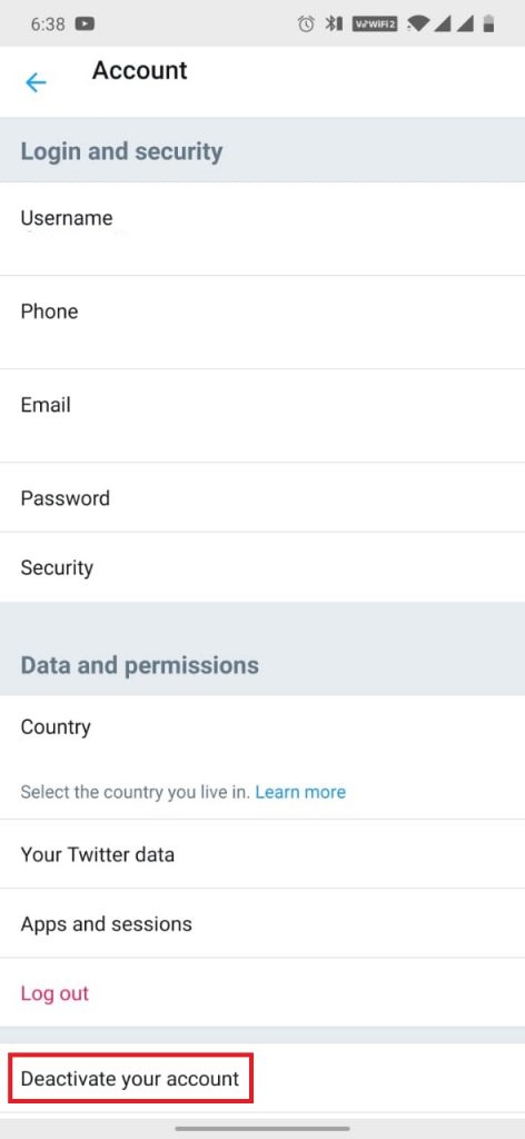 Deactivate your account - Delete Twitter Account
