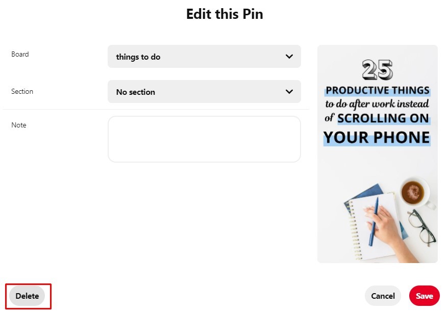 How to Delete Pins on Pinterest?