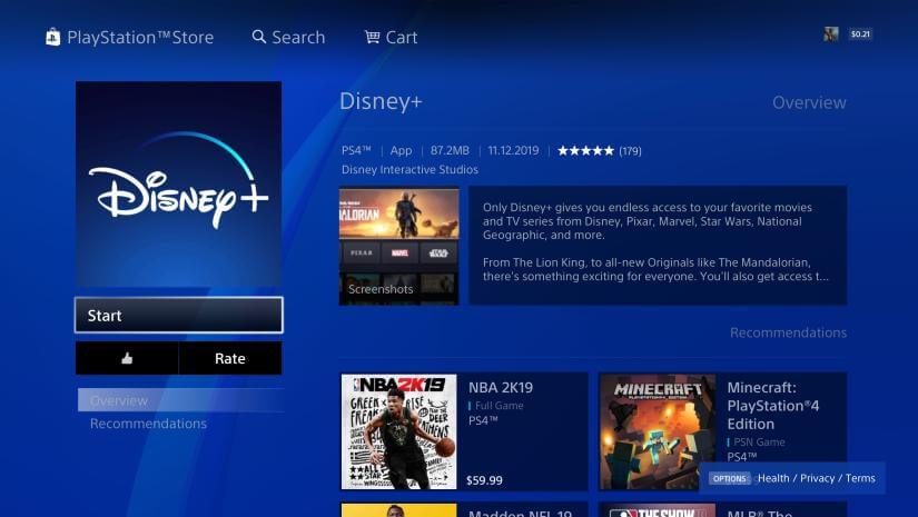 Install Disney Plus on PlayStation