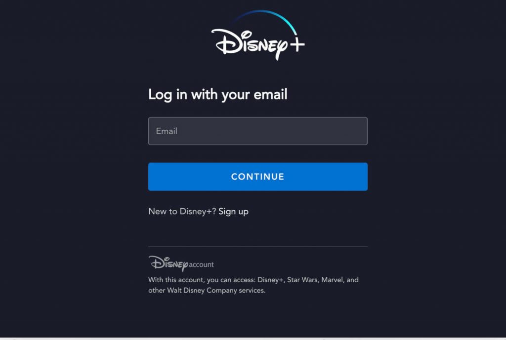 Login to Disney Plus 