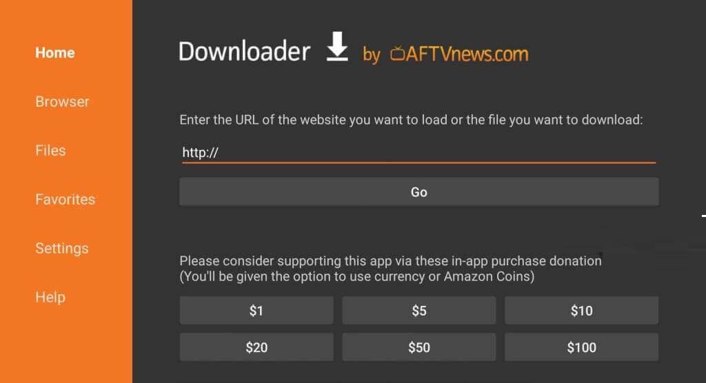 Enter the URL of IPVanish