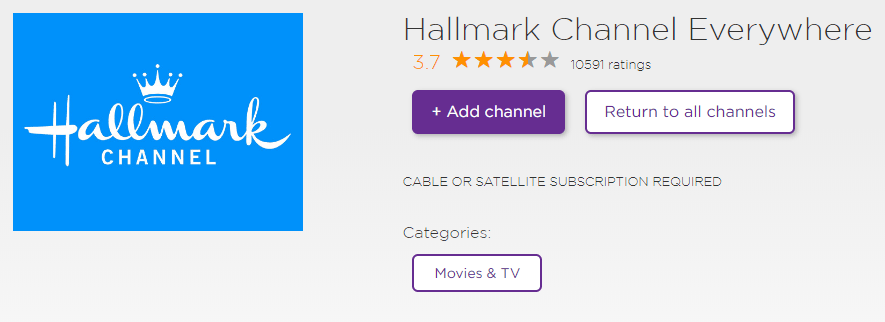 hallmark channel on roku