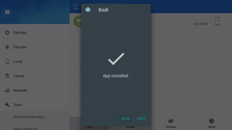 Kodi on Firestick using ES File Explorer