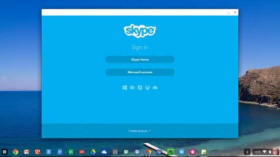 Login to Skype on Chromebook