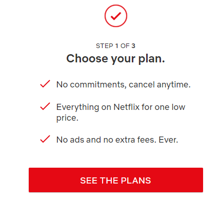 Choose your Netflix Plan
