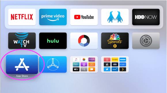 Open App Store on Apple TV