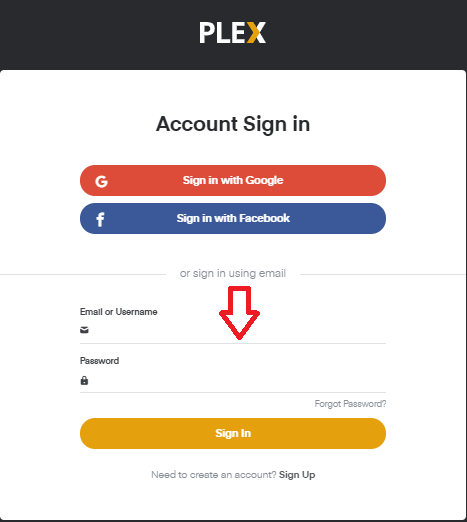 Sign in to Plex