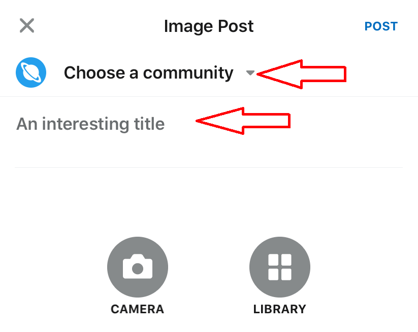 Choose community and title
