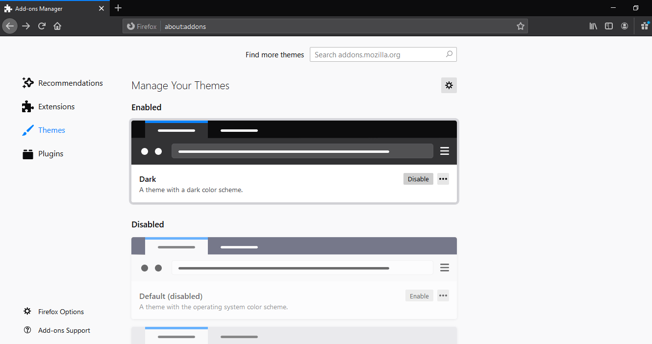 firefox dark theme pc