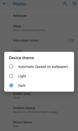 Select Dark Theme